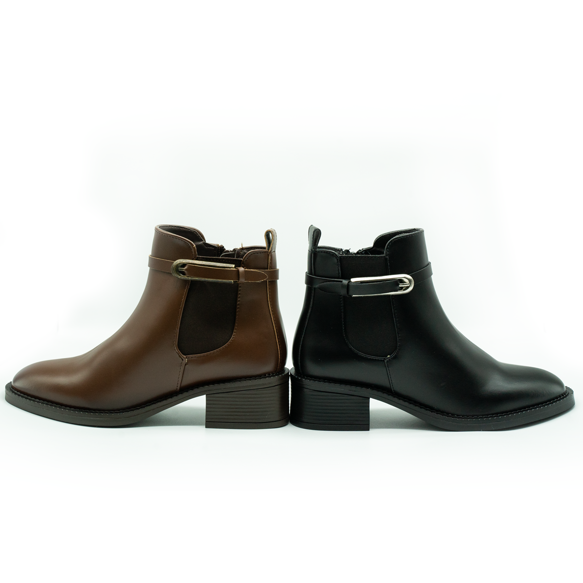 Botín Elegante con Hebilla | Estilo Clásico y Altura Cómoda-Cafe-03