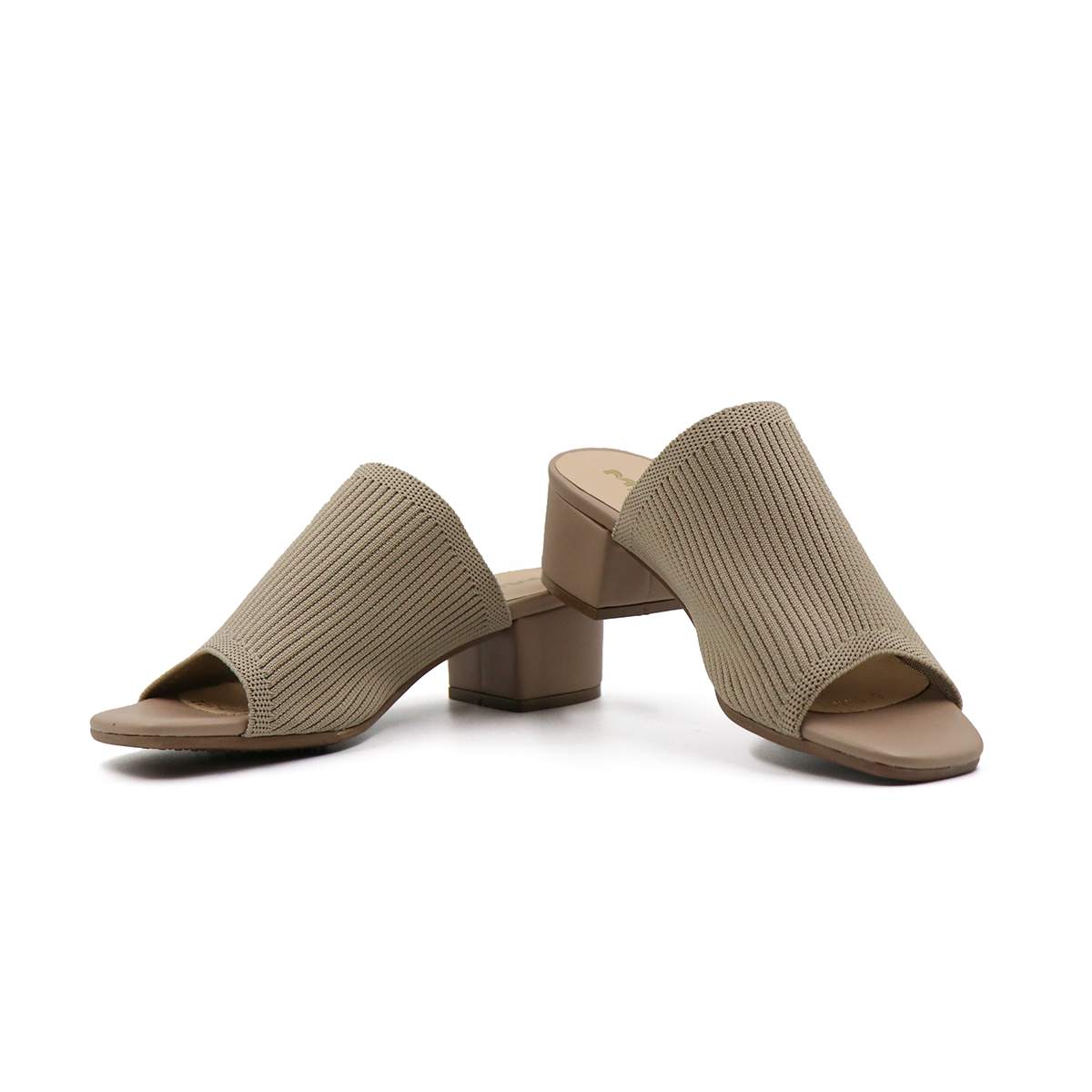 Sandalia Casual Abierta Tacón Bajito Beige -13