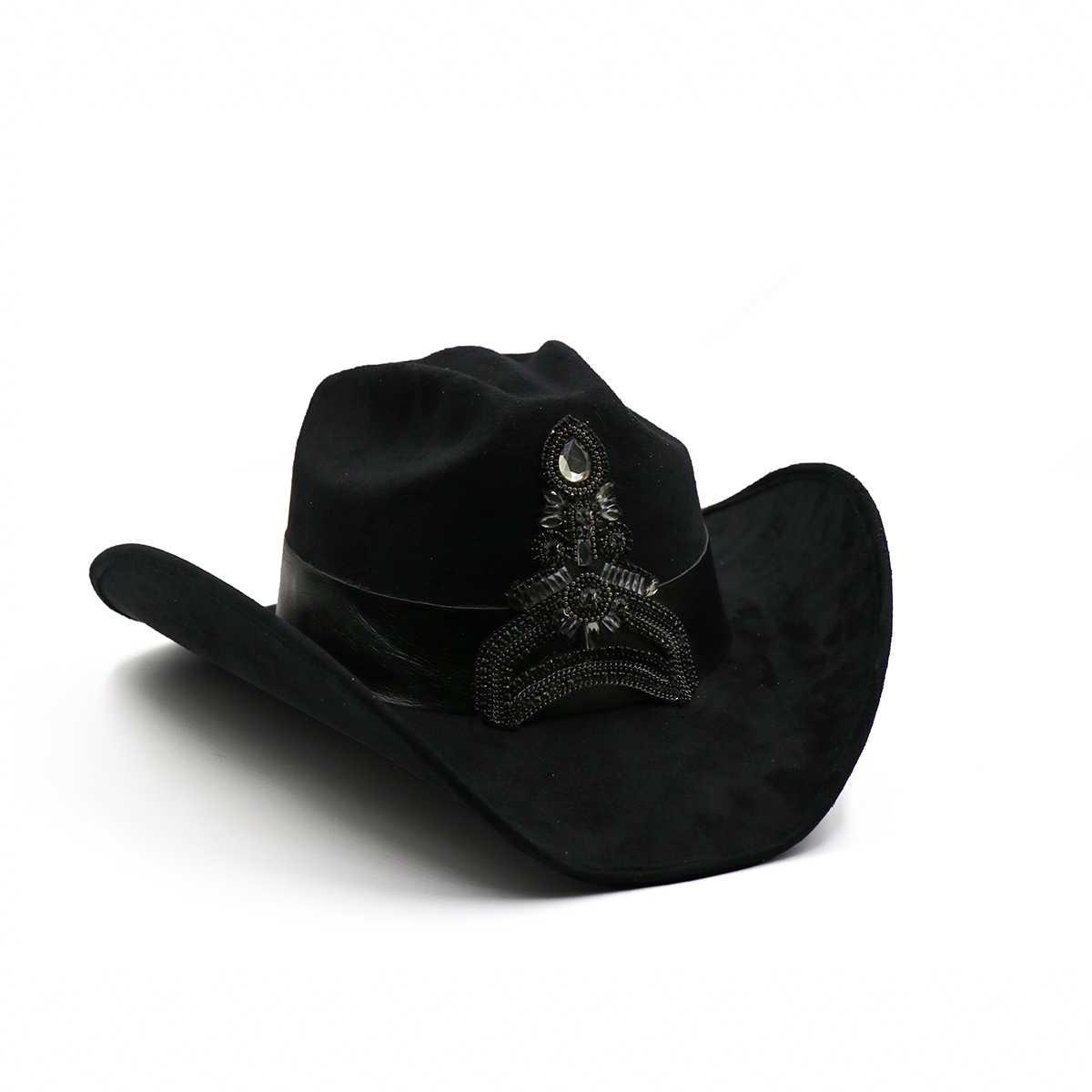 Sombrero Gamuza con Diseño Exclusivo Negro - Formal -Cowboy