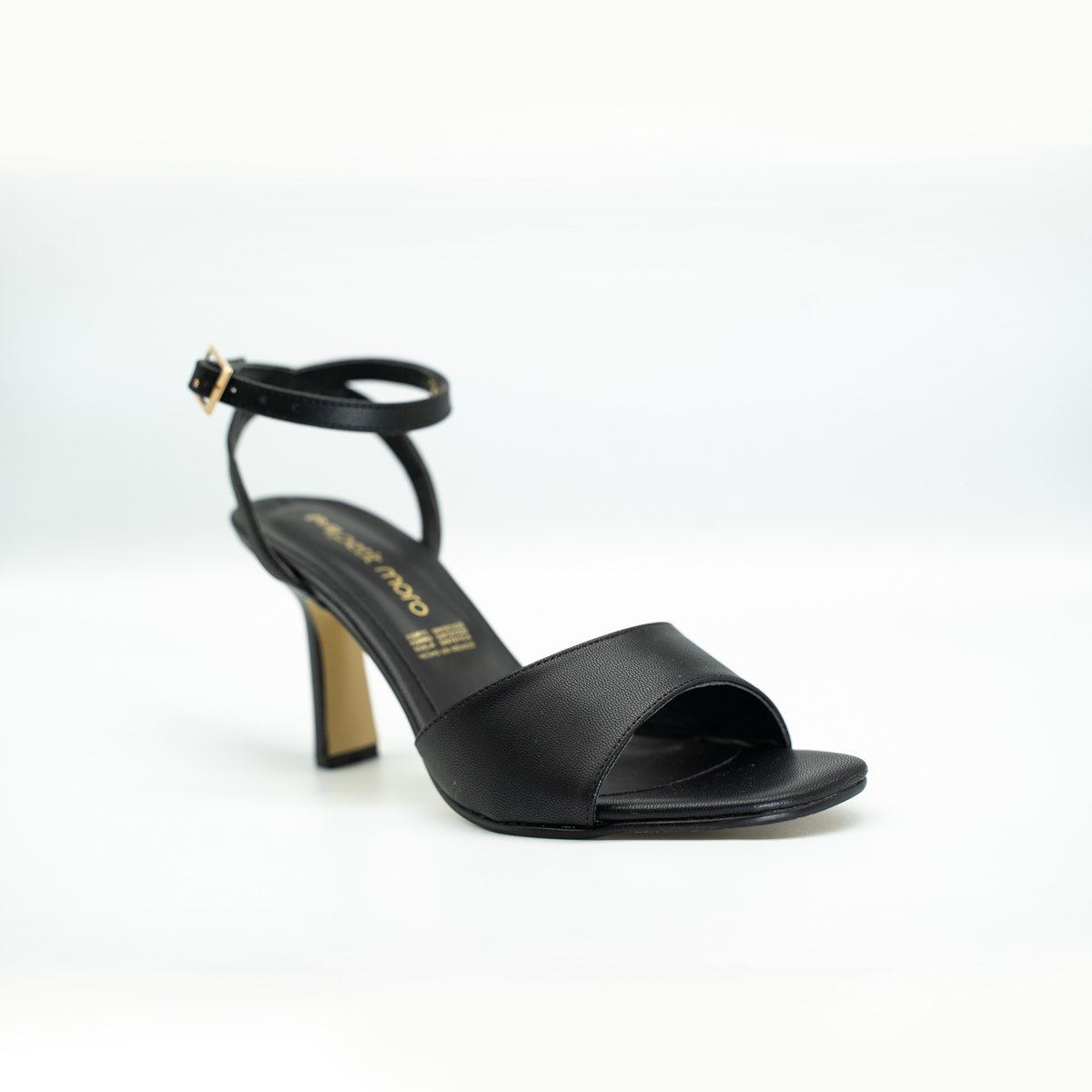 Zapatilla Abierta Tacon Delgado Con Pulsera -Negro -25