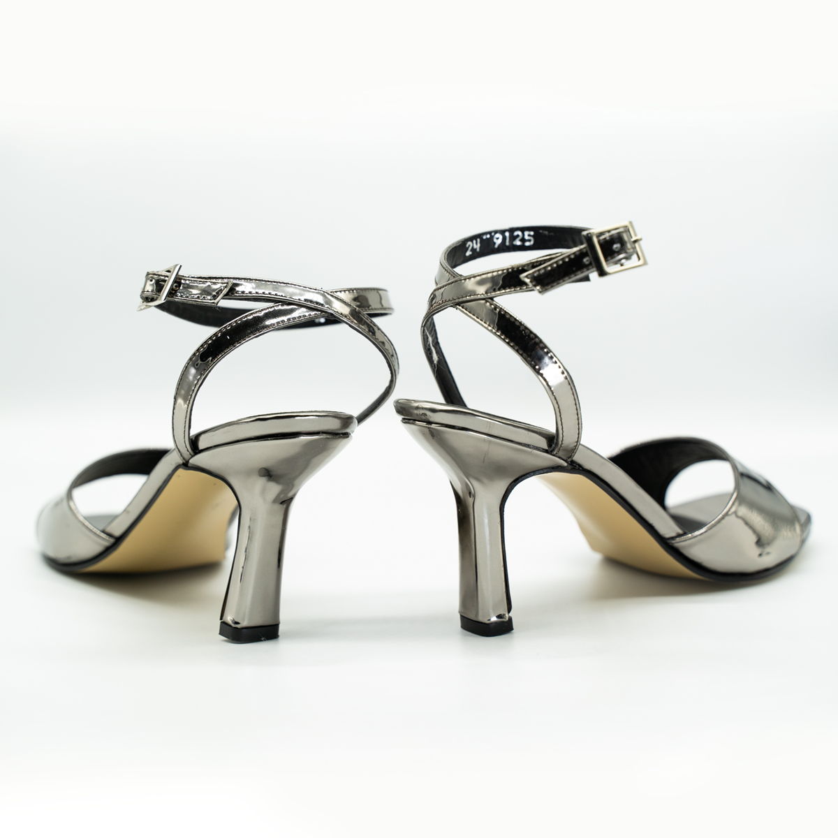 Zapatilla Abierta Tacon Delgado Con Pulsera -Inox-25