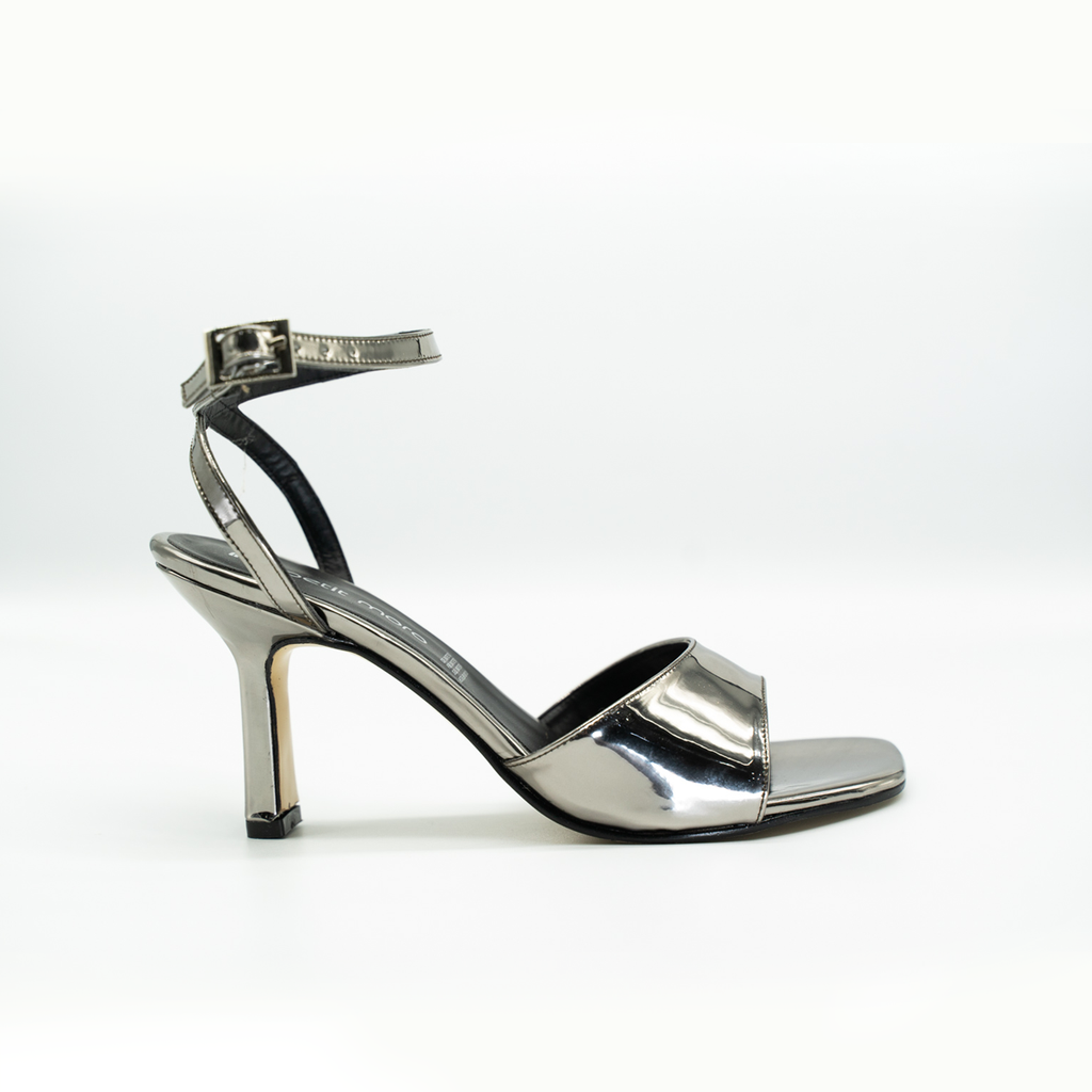 Zapatilla Abierta Tacon Delgado Con Pulsera -Inox-25