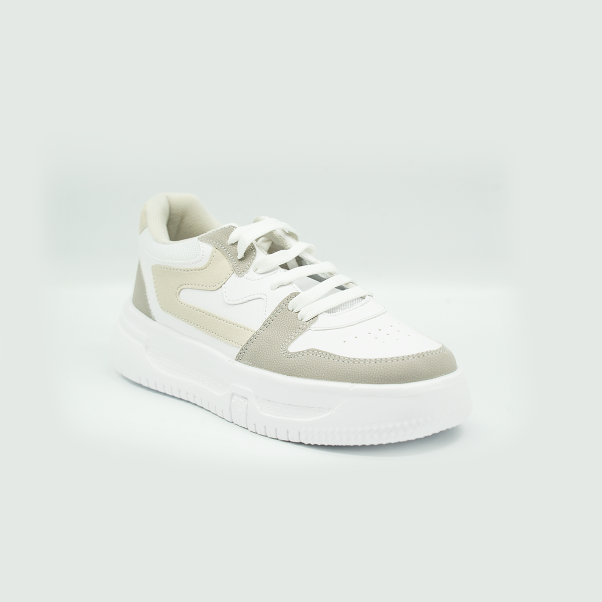 Tenis Urban Chic Plataforma | Blanco/ Gris -820