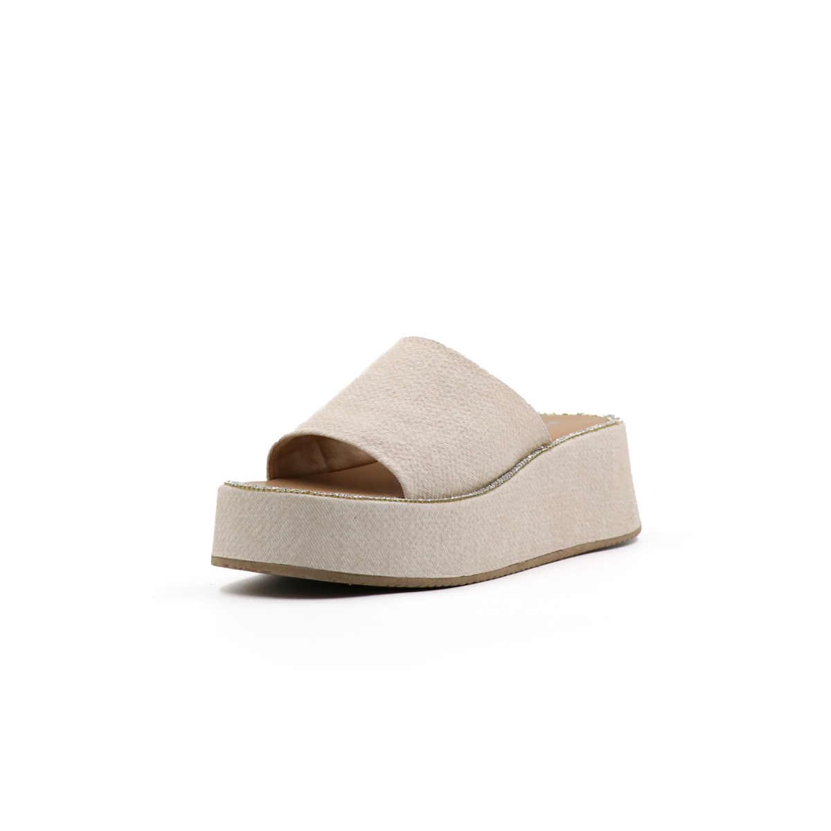 Sandalia Casual De Plataforma Corrida Beige -15