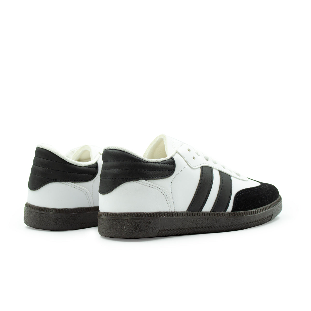 Tenis Casuales De Rayas Comodos Blanco/negro - 02