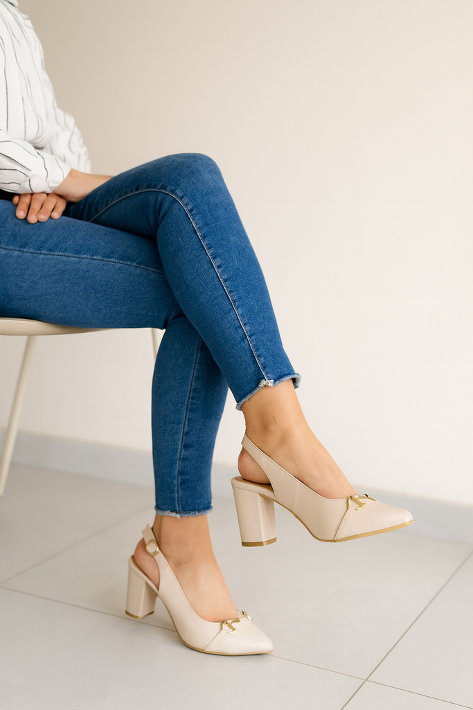 Zapatillas Slingback Elegancia Clásica-Latte -26