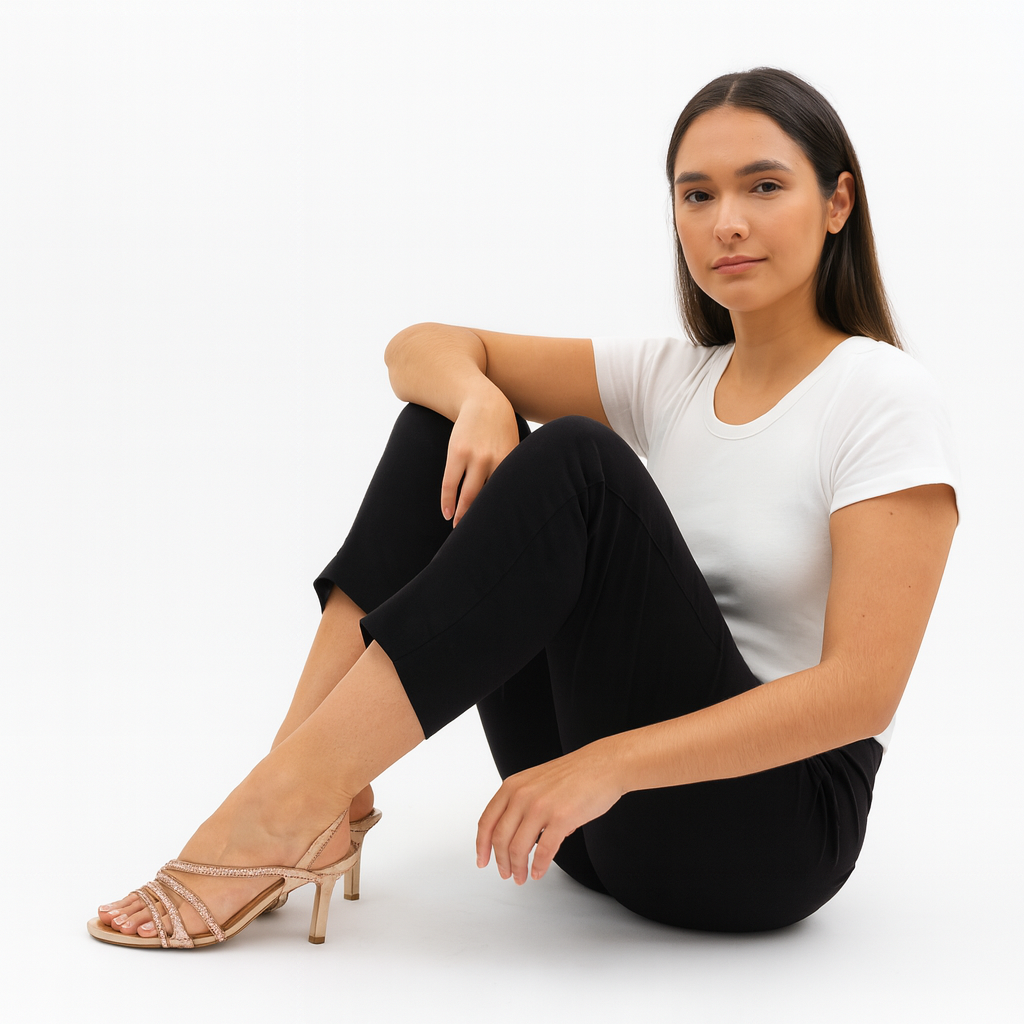 Sandalia Elegante de tacón bajo Para Dama - oro rosado-22