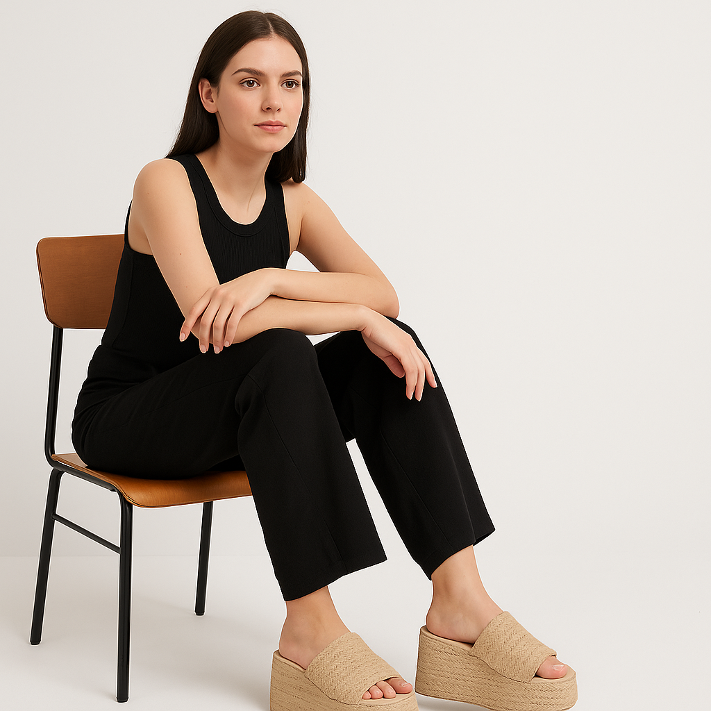Alpargata de plataforma con yute para dama - Beige-64