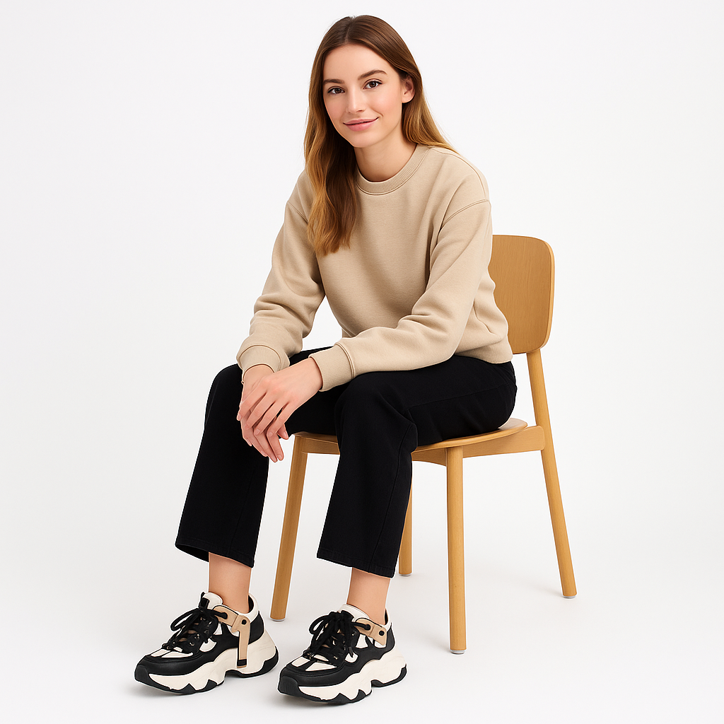 Tenis chunky urbano para Dama Negro Latte-086