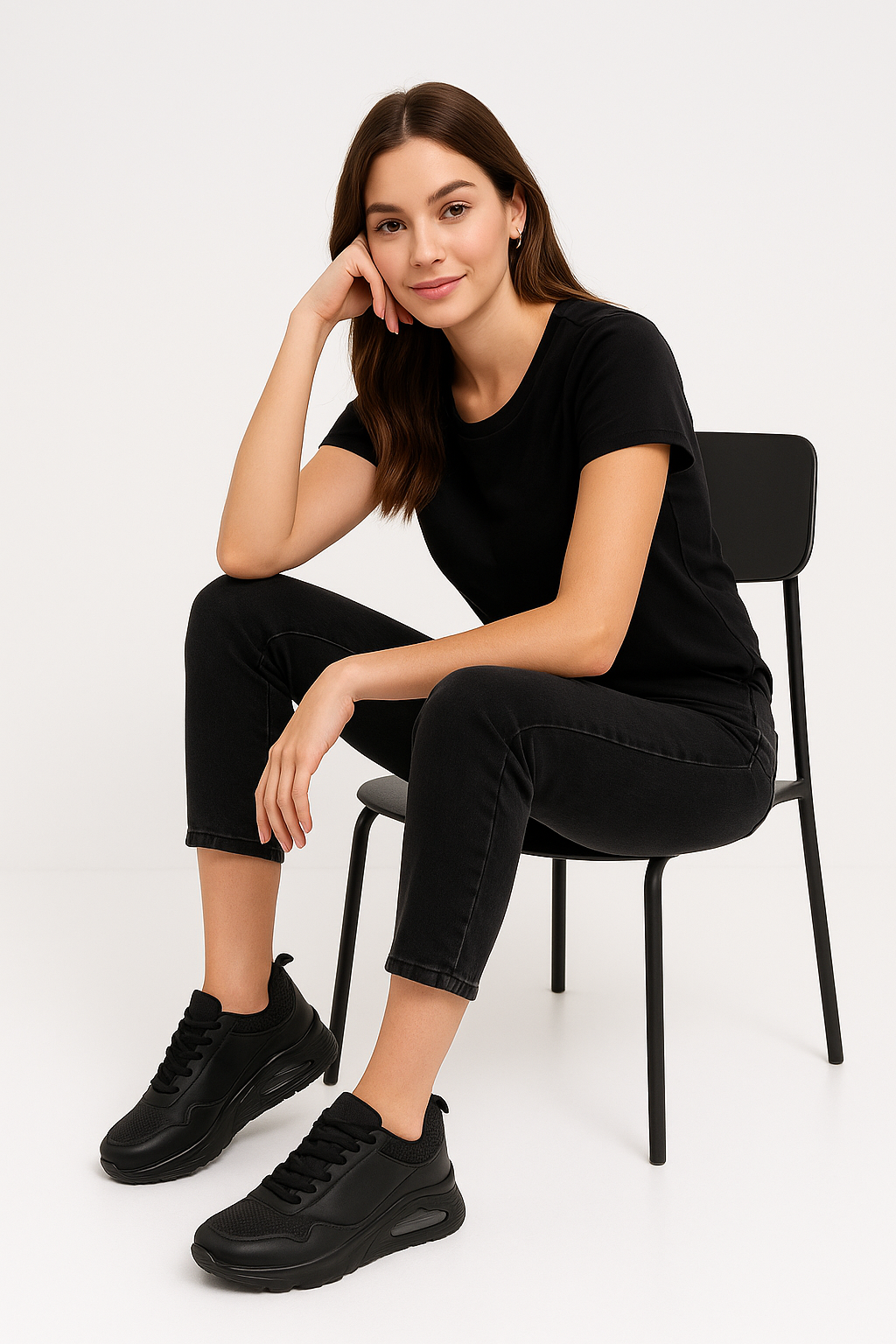 Tenis Deportivo Casual con Plataforma negro-61