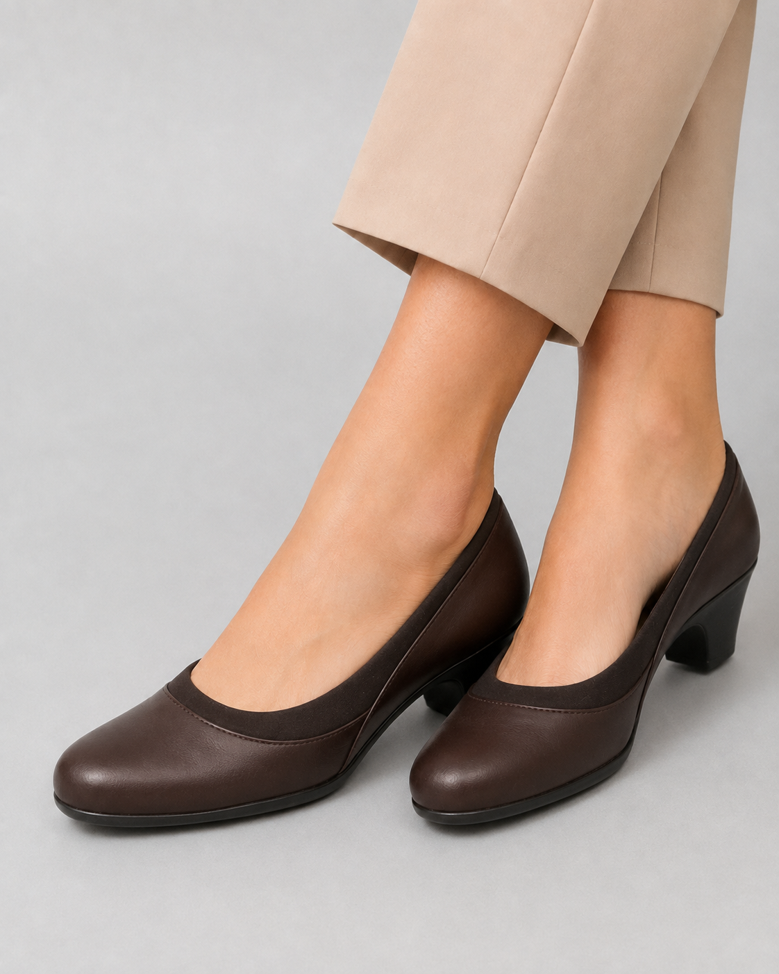 Zapato Confort Tacón Bajito para Mujer | Café