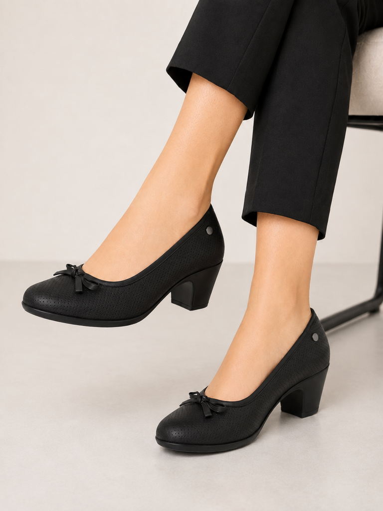 Zapato Confort Tacón Bajito para Mujer | Negro 05