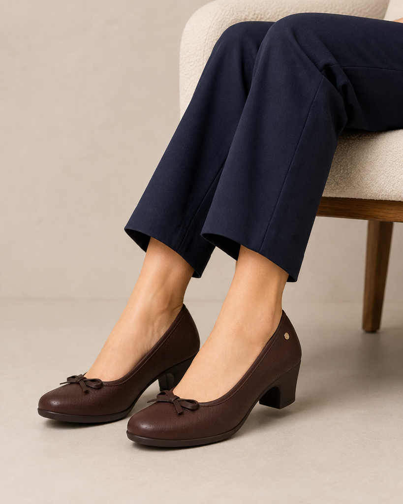 Zapato Confort Tacón Bajito para Mujer | Café 05