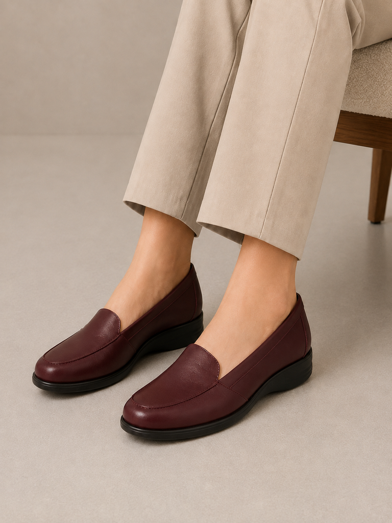 Zapato Confort Tacón Bajito para Mujer-14 | Vino