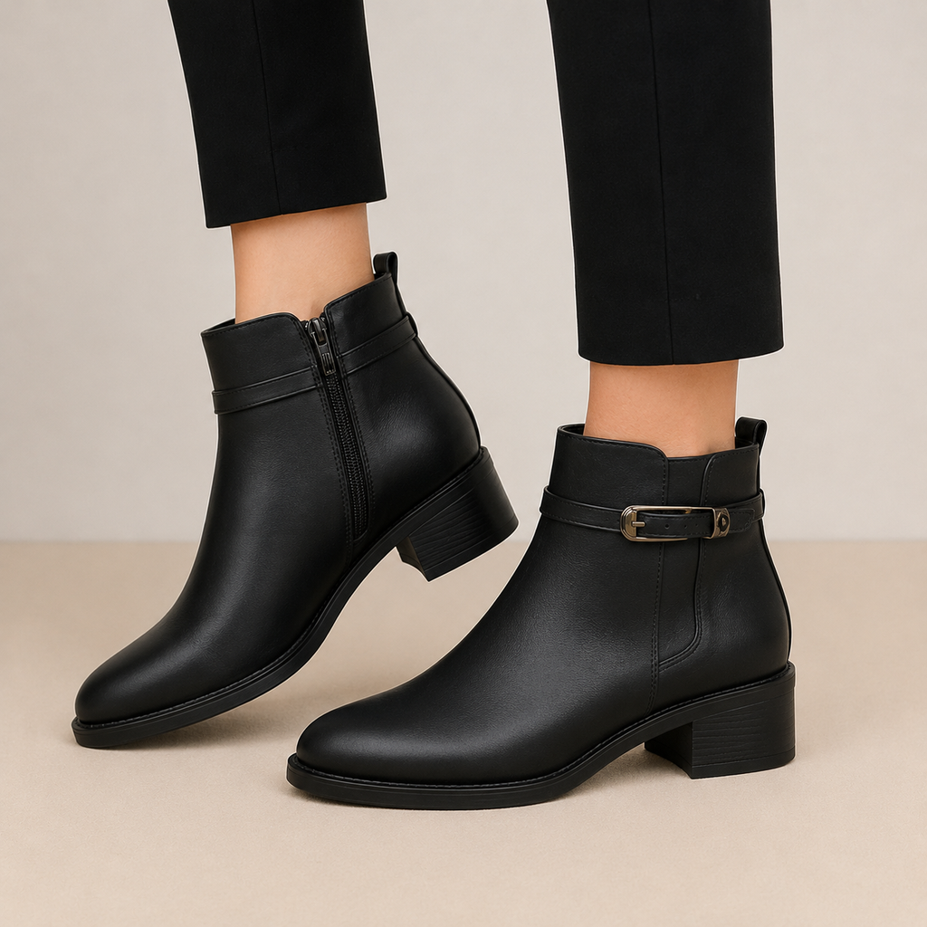 Botín Elegante con Hebilla para Mujer | Negro