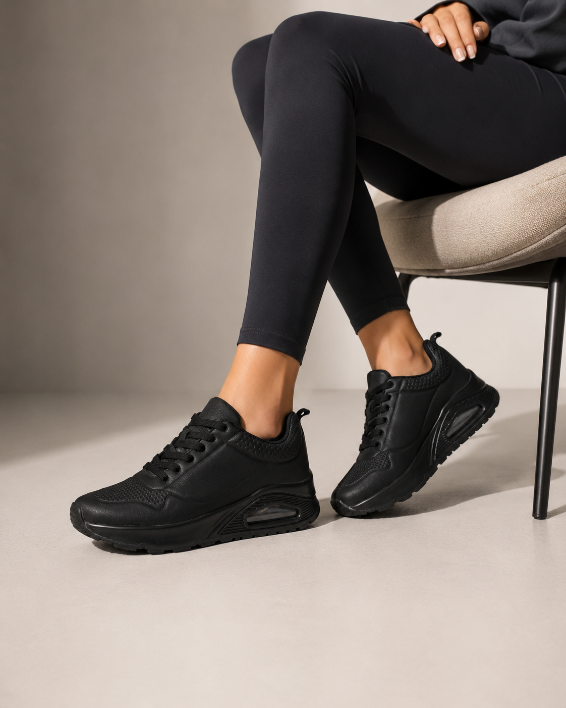 Tenis Deportivo Casual con Plataforma para Mujer | Negro — MORO-44