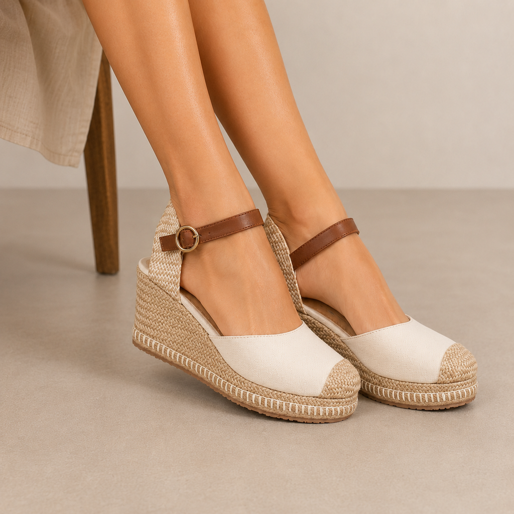 Alpargata de Plataforma Corrida con Pulsera para Mujer-53 | Beige