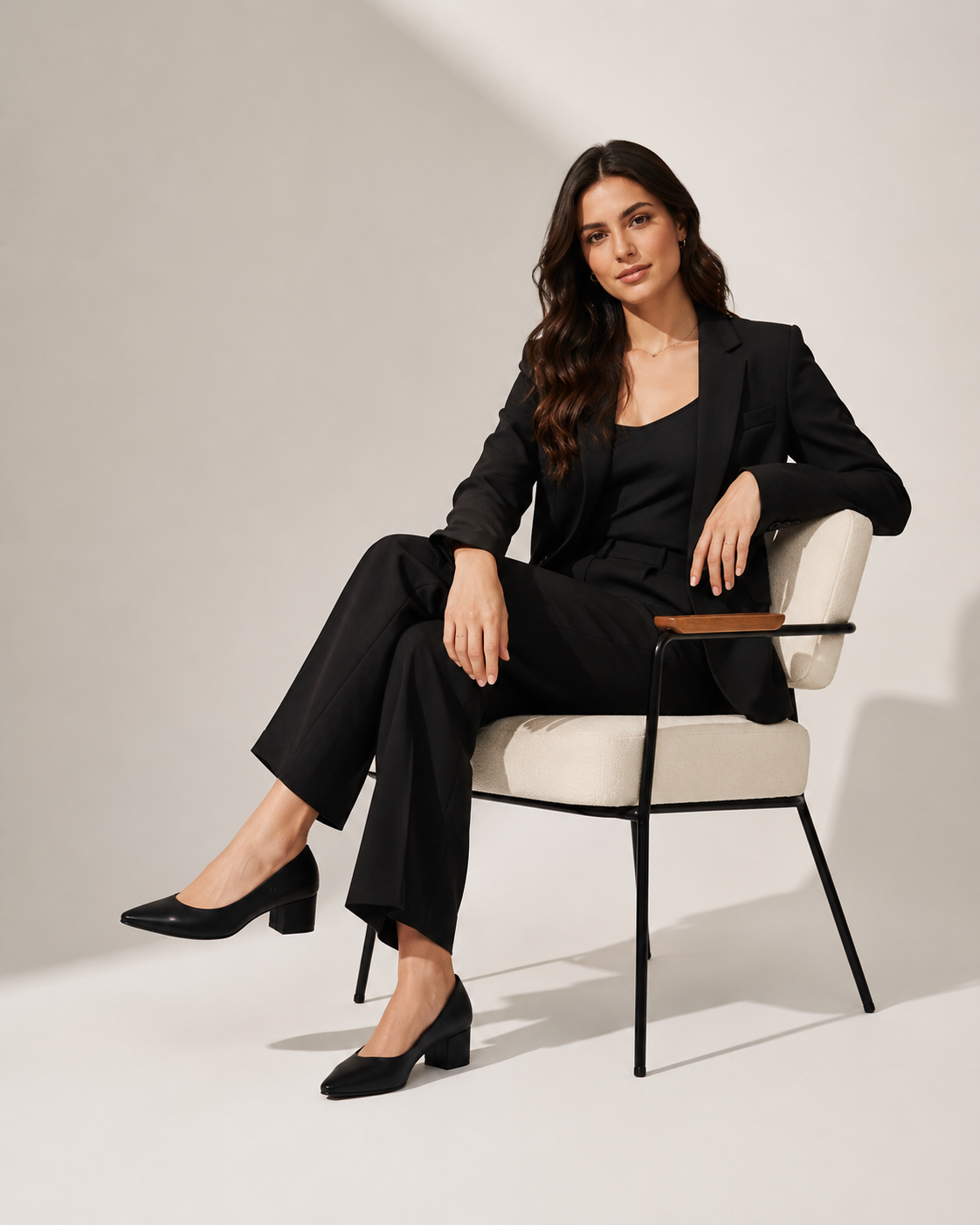 Zapato Ejecutivo Cómodo Tacón Cuadrado para Mujer | Negro
