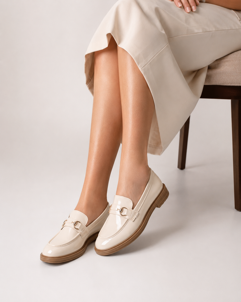 Mocasín Casual con Herraje Charol para Mujer-84 | Miga — MORO