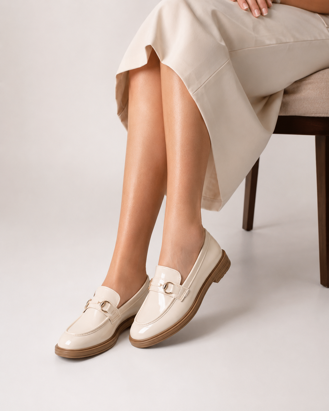 Mocasín Casual con Herraje Charol para Mujer-84 | Miga — MORO