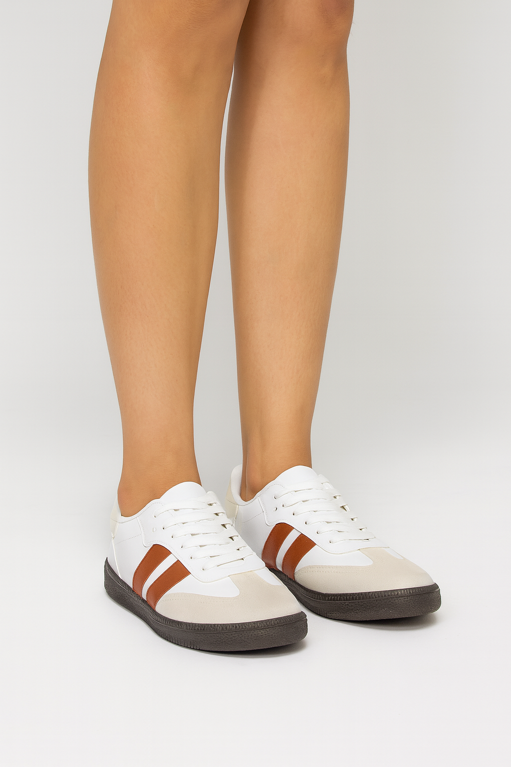 Tenis Casuales De Rayas Comodos Cafe-02