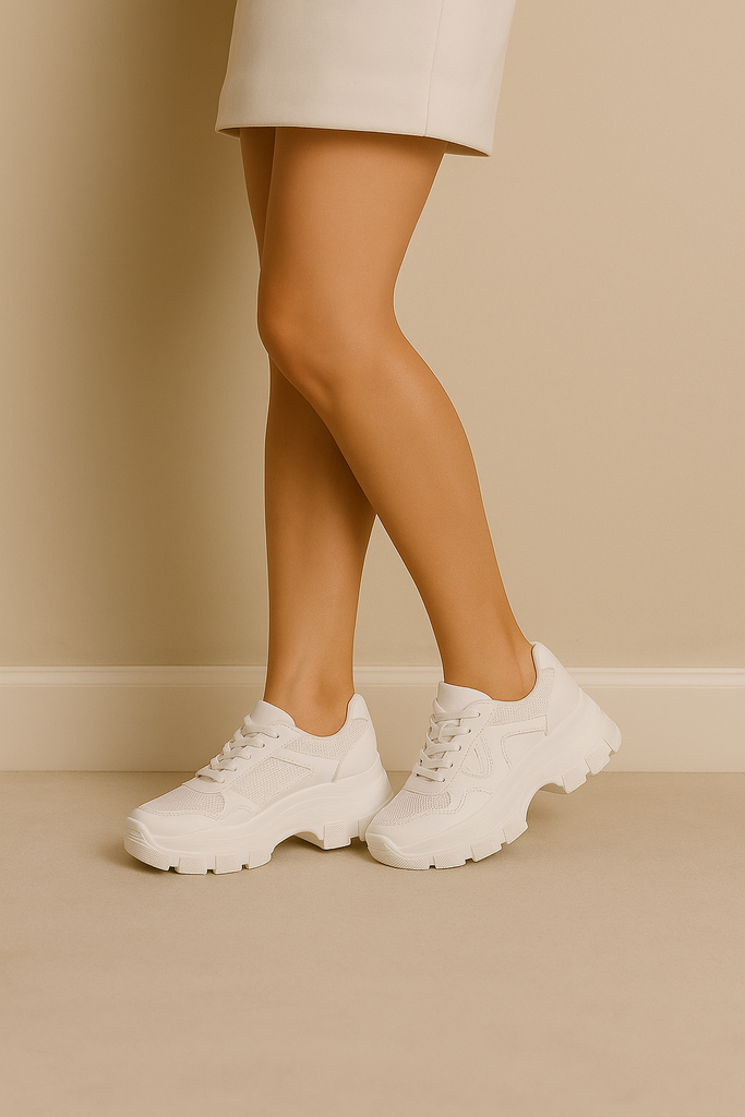 Tenis Con Plataforma Básico/ Deportivo Blanco - 86