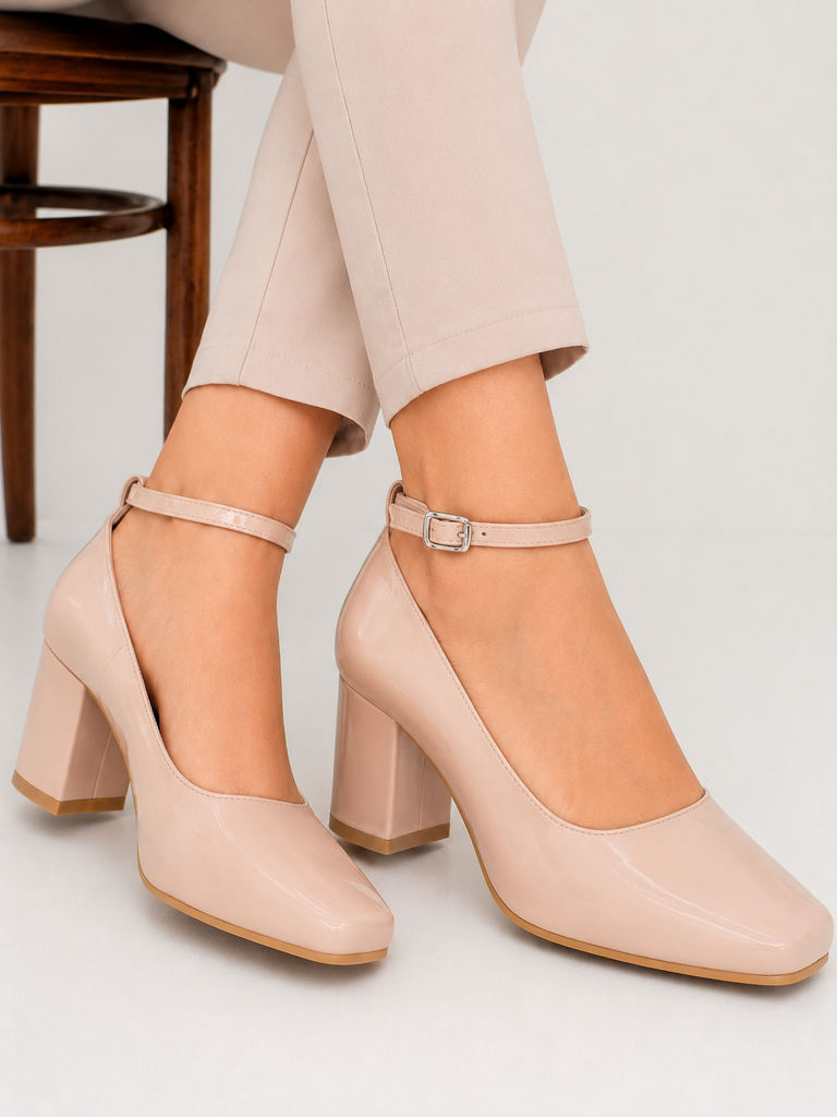 Zapatilla de charol con pulsera ajustable-Charol maquillaje -96