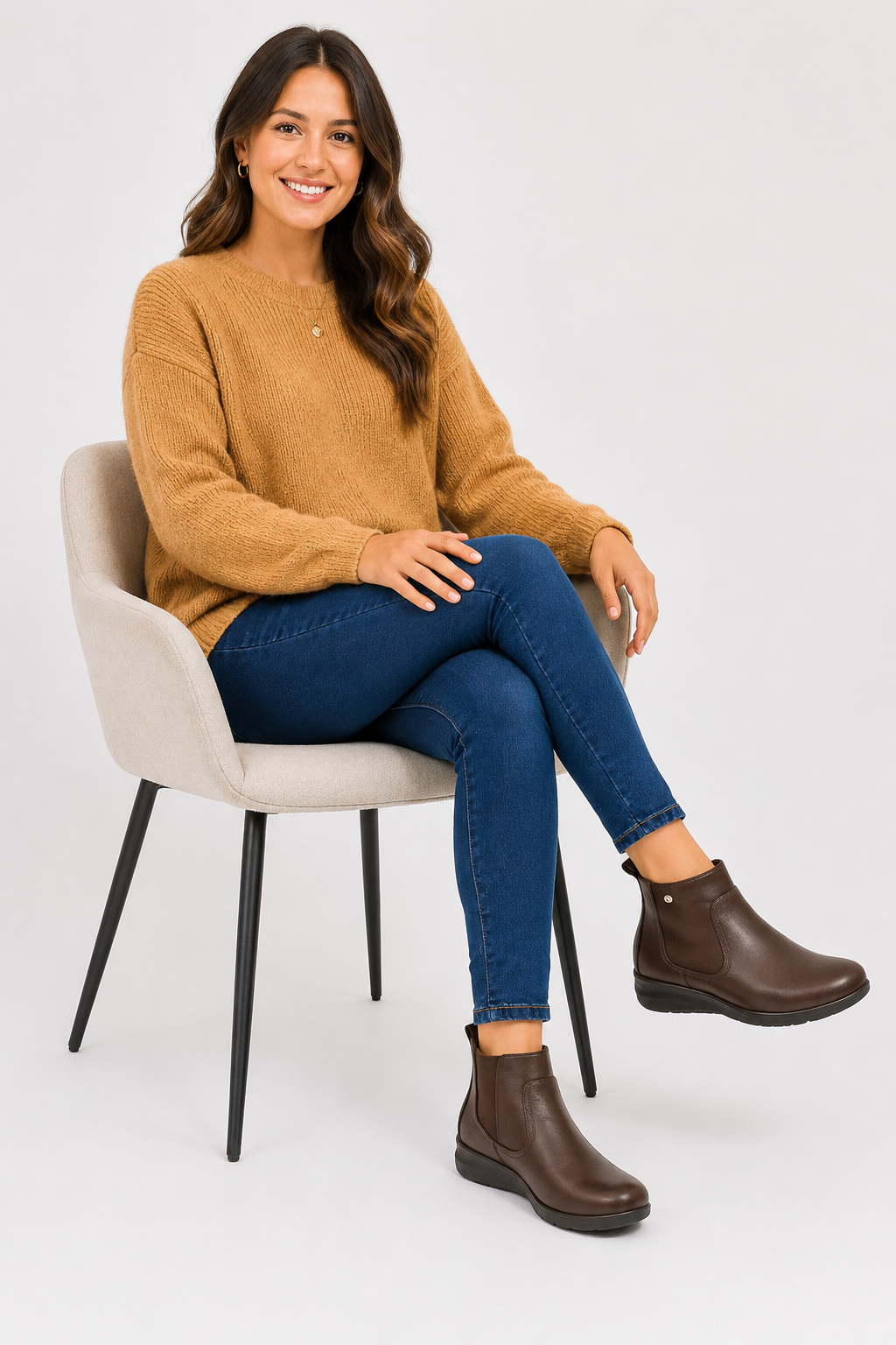 Botín Comfort Premium Antiderrapante para Mujer | Café
