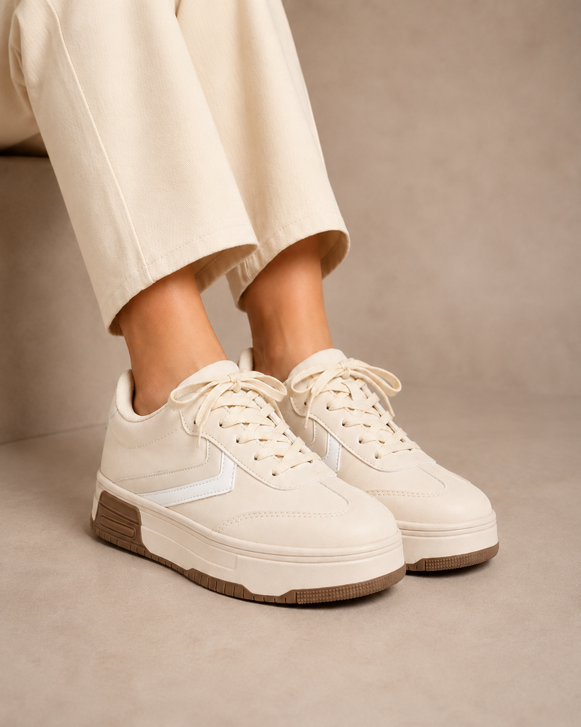 Tenis con Plataforma Corrida Básico para Mujer-14 | Latte
