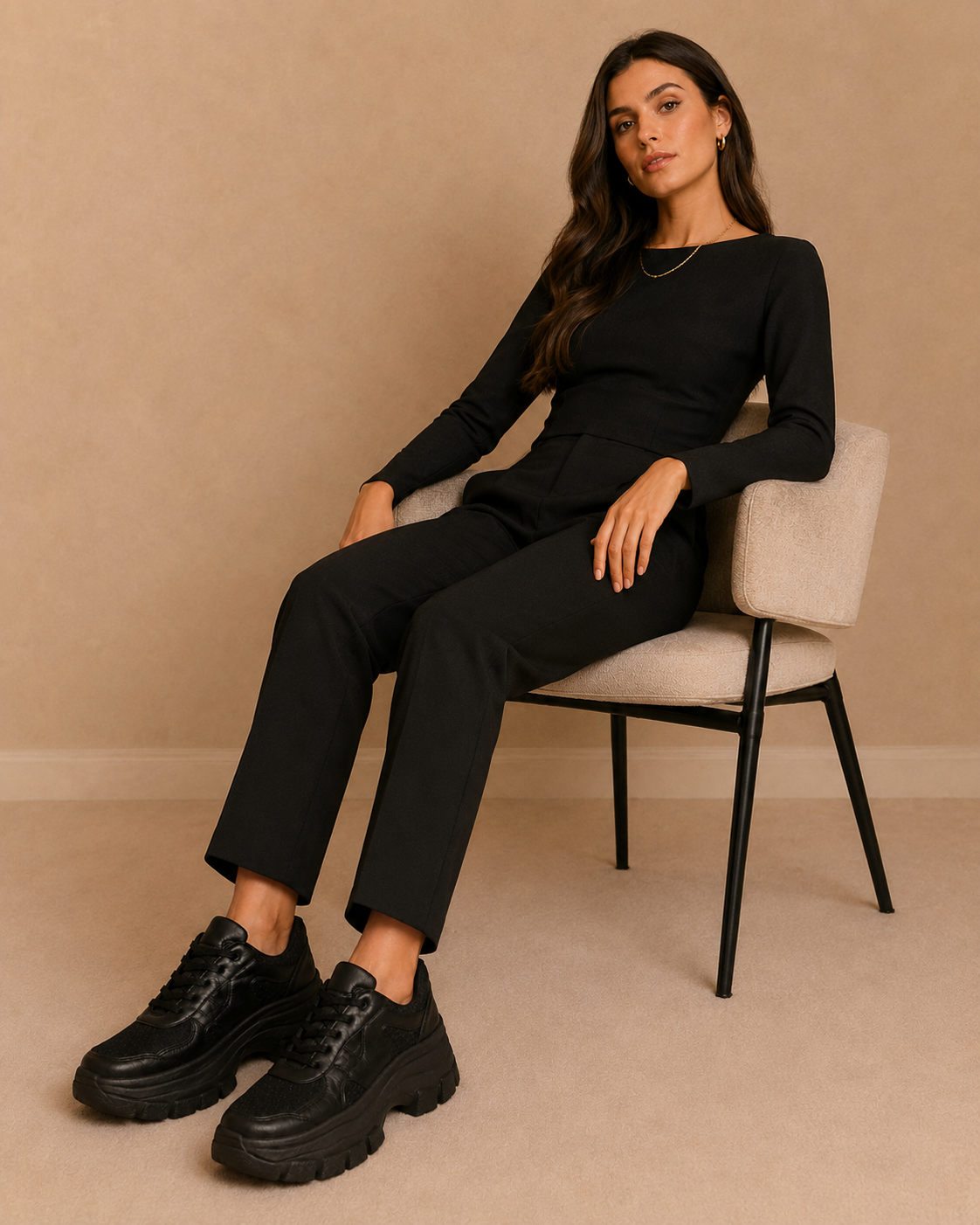 Tenis con Plataforma Básico Deportivo para Mujer-86 | Negro