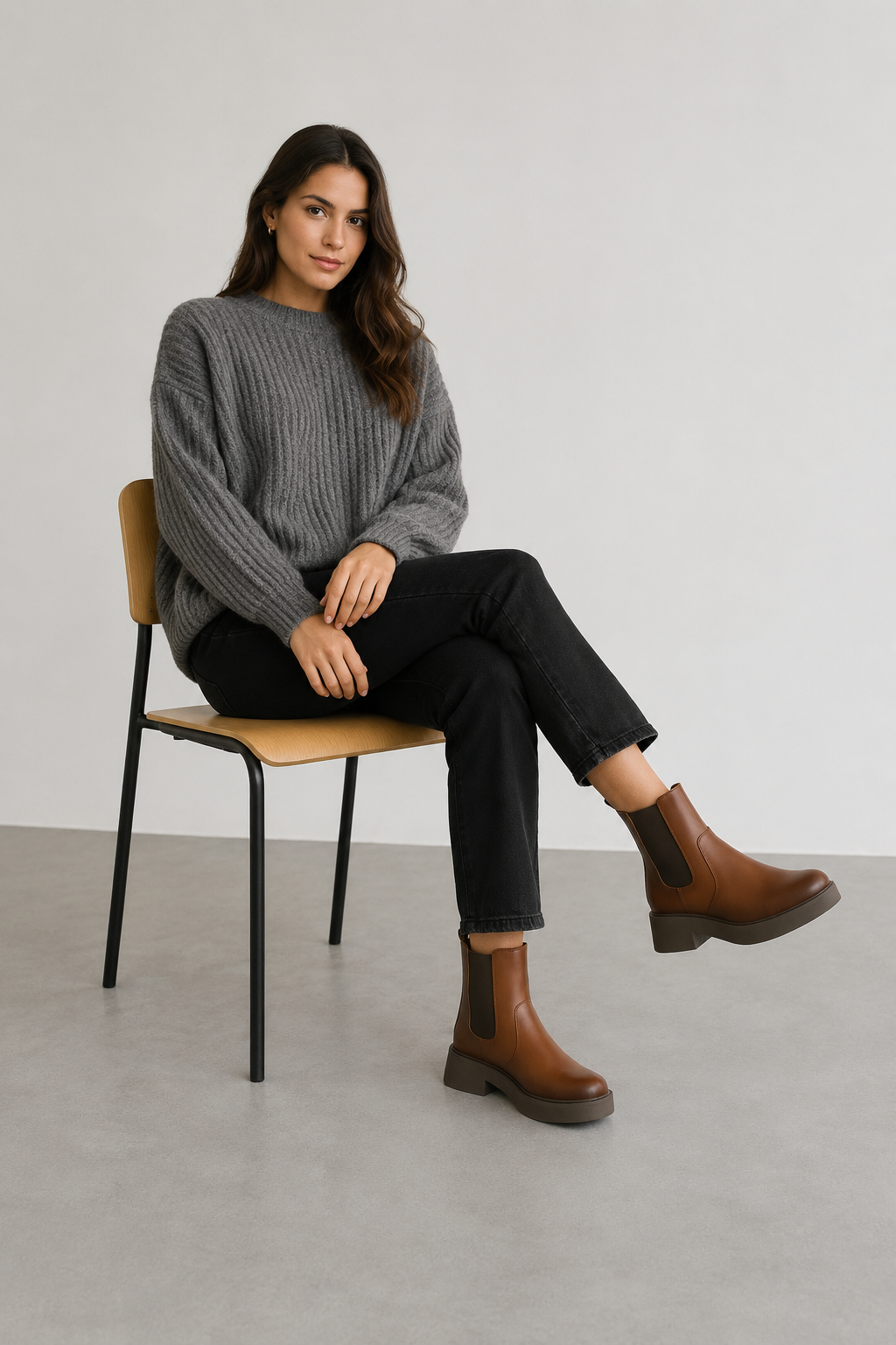 Botín Chelsea Urbano con Plataforma para Mujer | Café