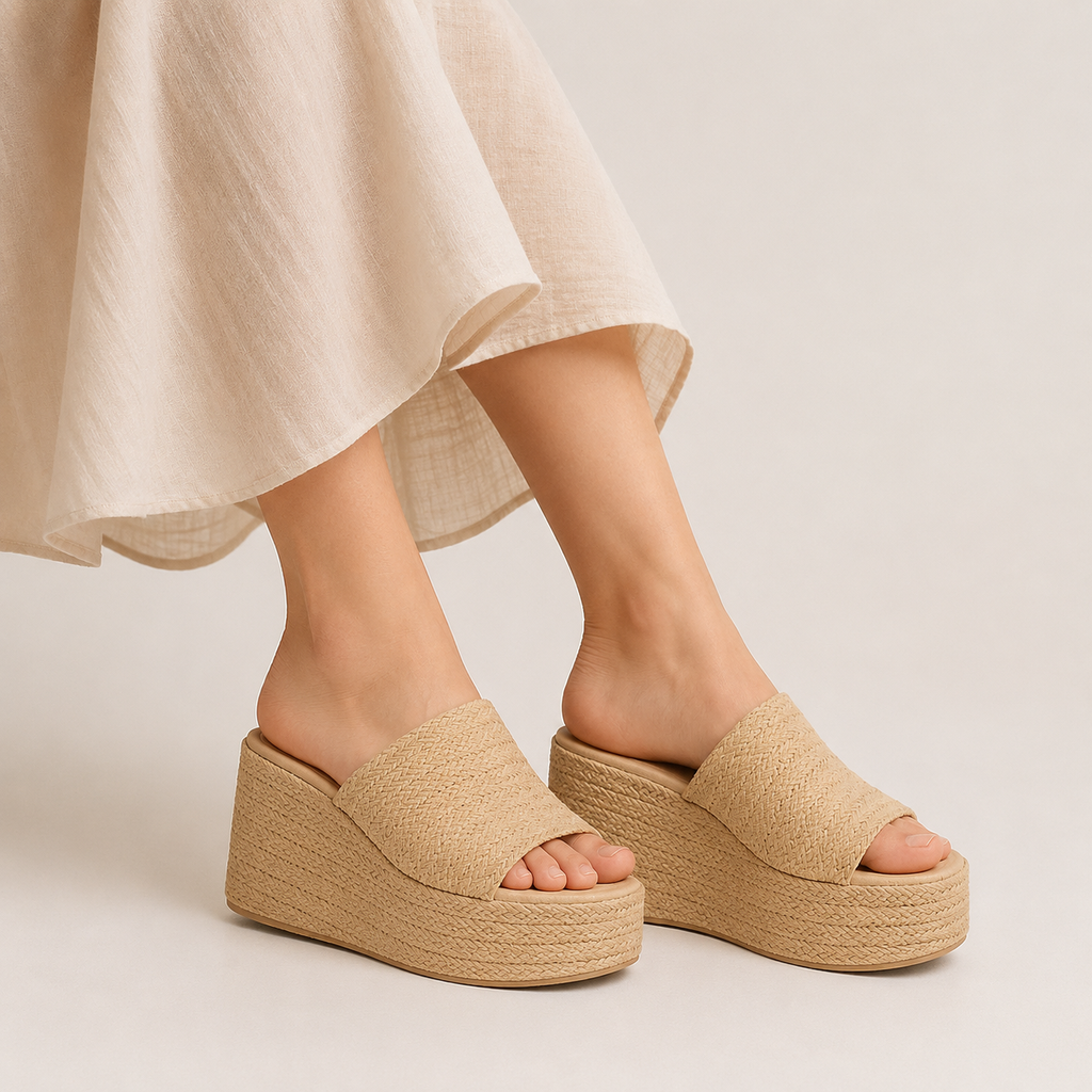 Alpargata de plataforma con yute para dama - Beige-64