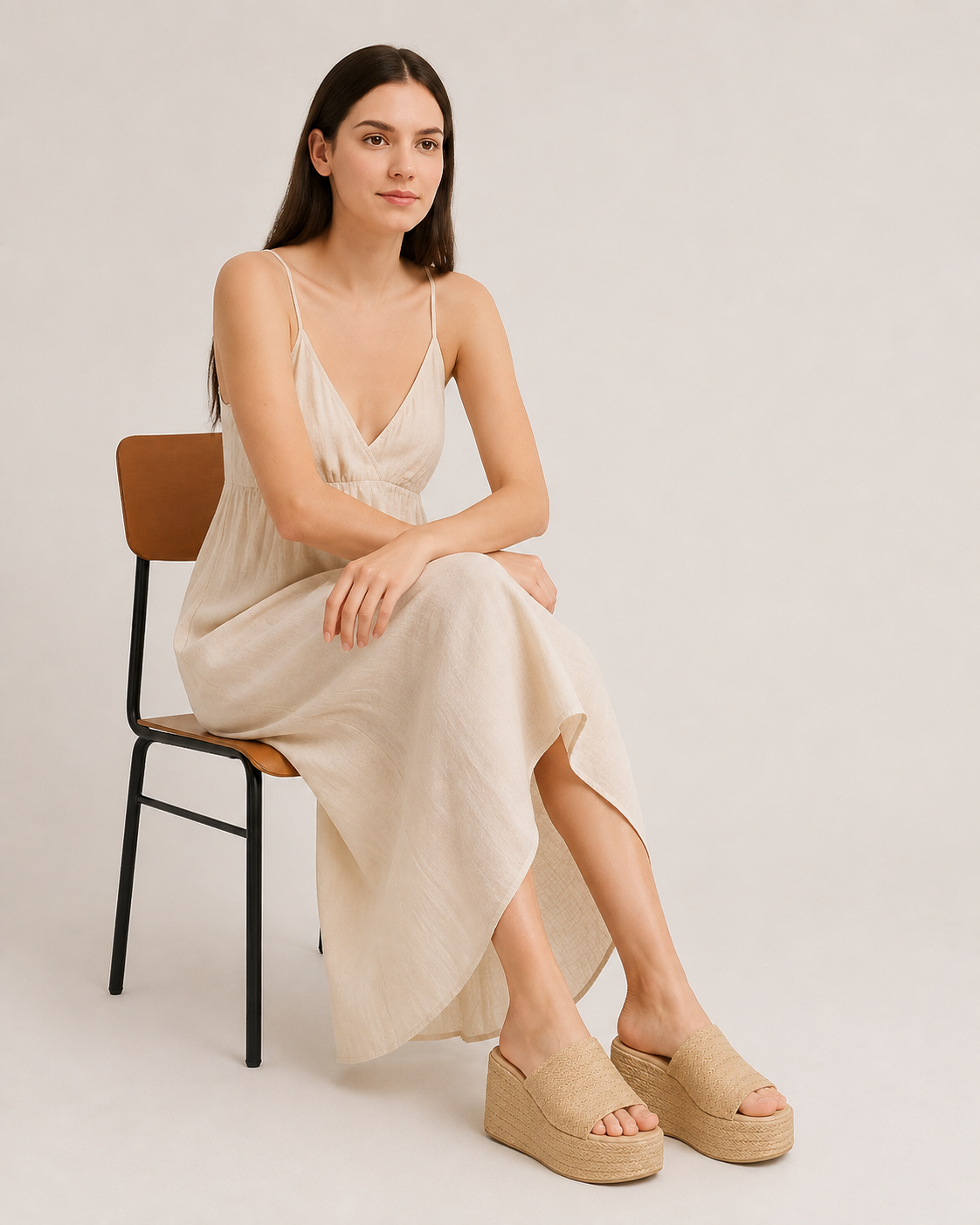 Alpargata de plataforma con yute para dama - Beige-64