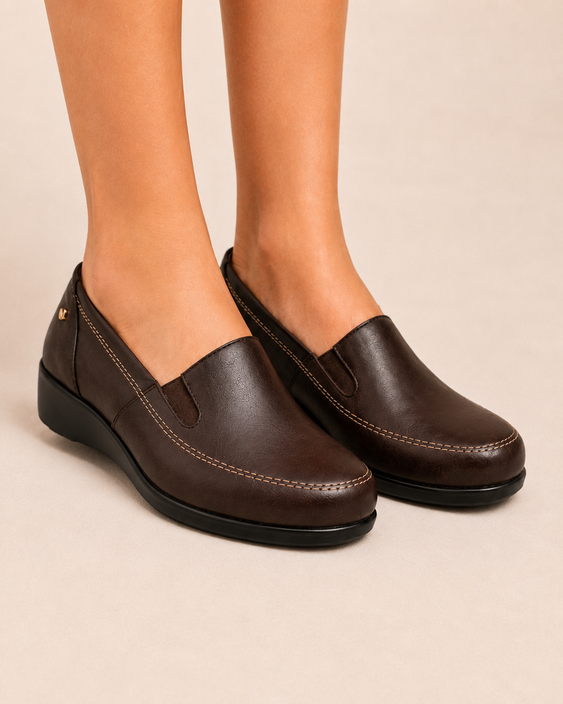 Zapato Confort Tacón Corrido para Mujer | Café