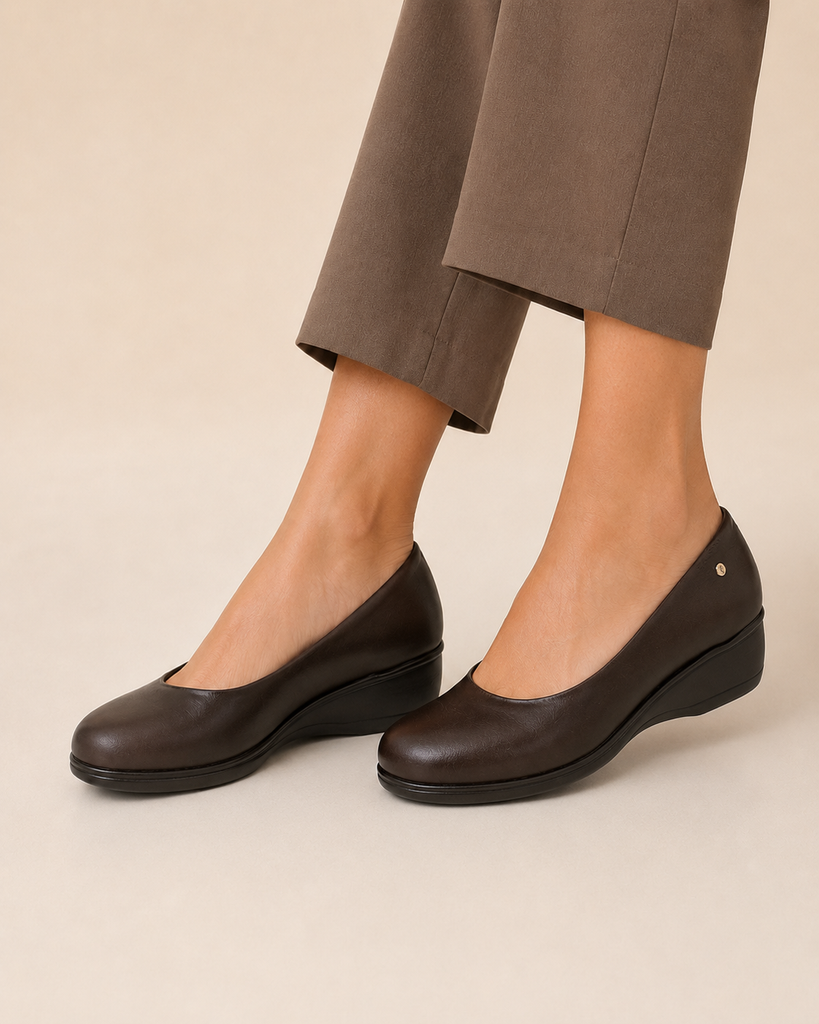 Zapato Confort Tacón Corrido para Mujer-00 | Café