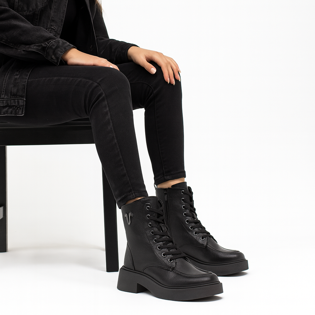 Botas Urban Combat Premium para Mujer | Negro-08