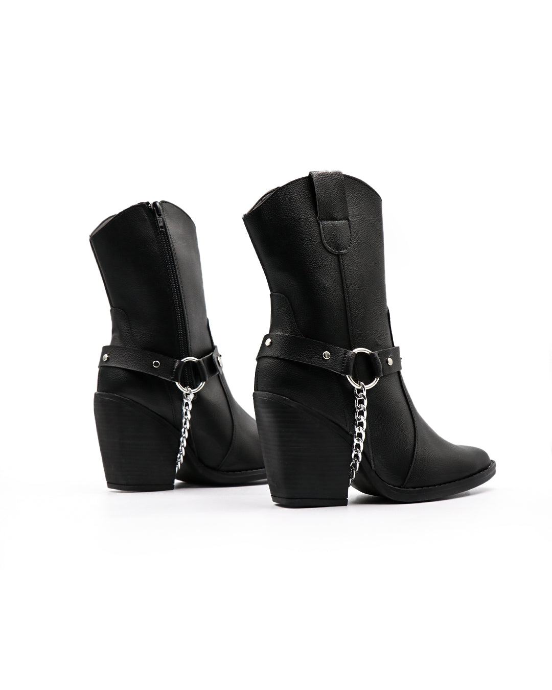 Botas Cowboy Negras Con Hebillas Vaqueras