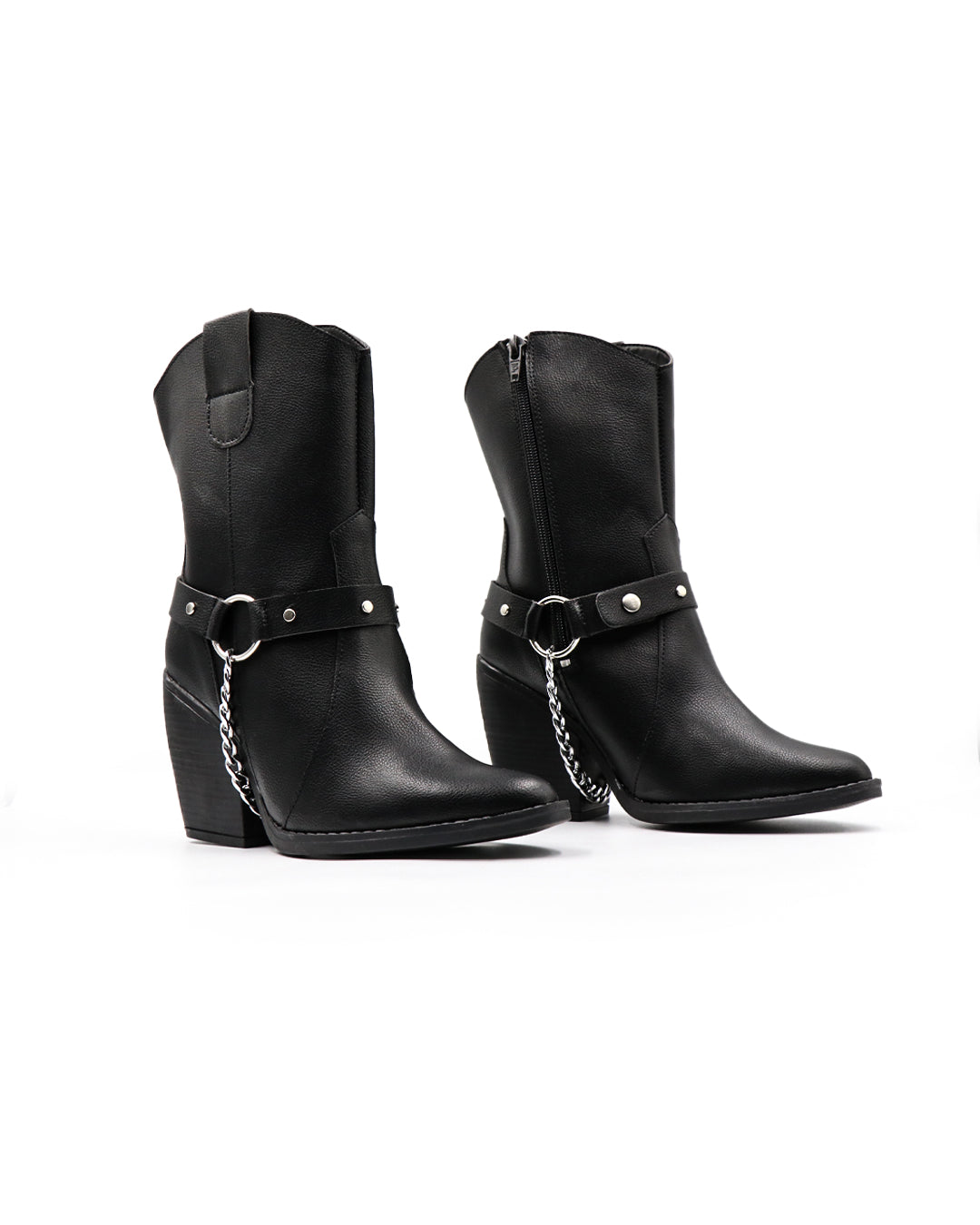 Botas Cowboy Negras Con Hebillas Vaqueras