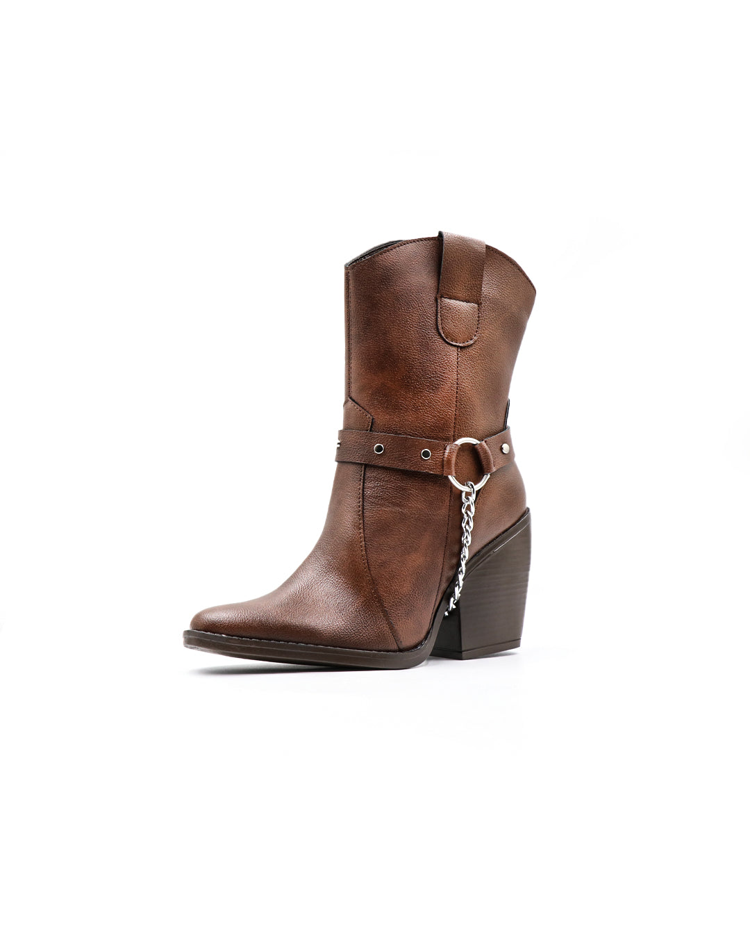 Botas Cowboy Café Con Hebillas Vaqueras