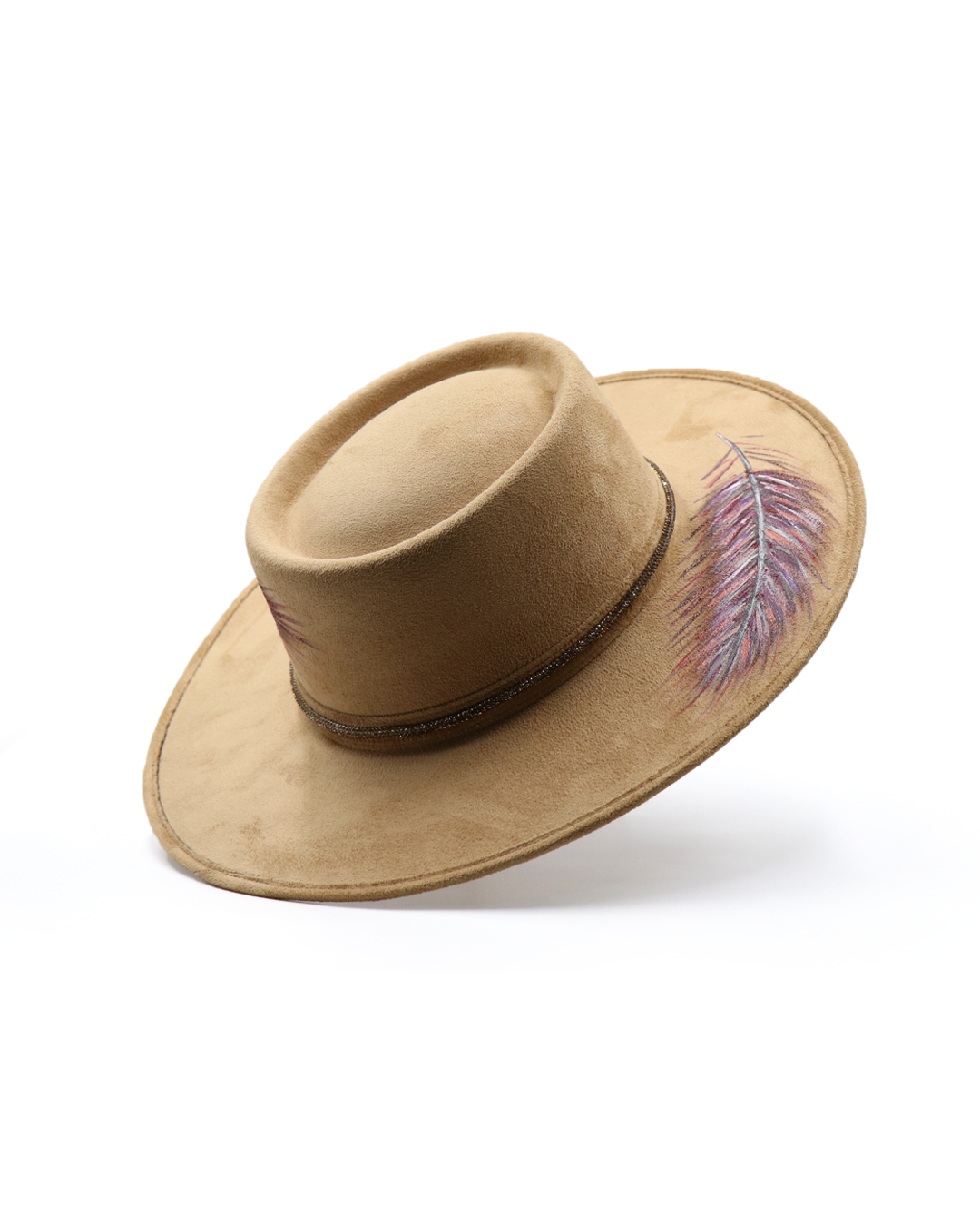 Sombrero con Diseño Exclusivo Camel Pintado a Mano - Formal - Viñedos