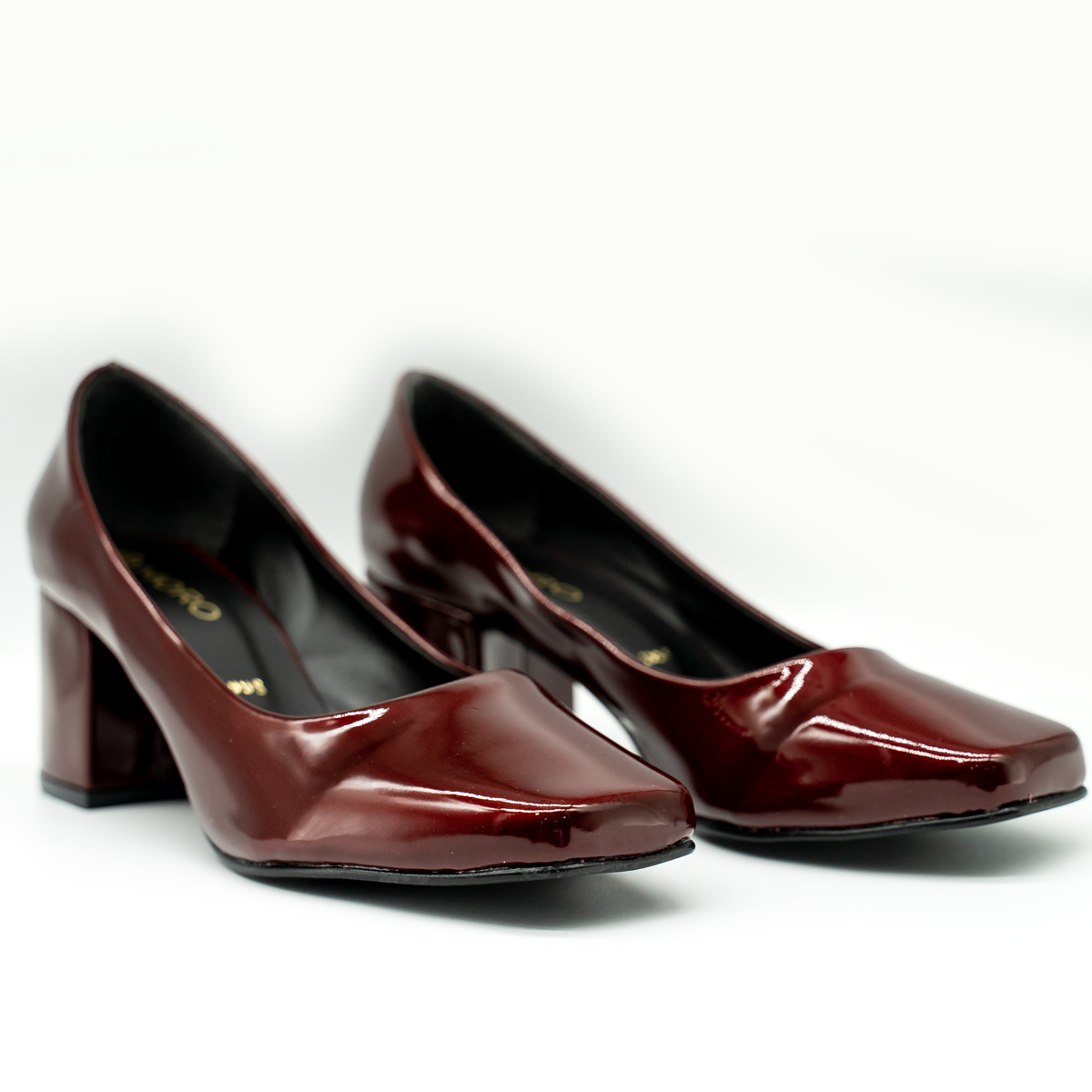Zapato de charol cuadrado — elegancia, comodidad y estilo atemporal-Vino-98