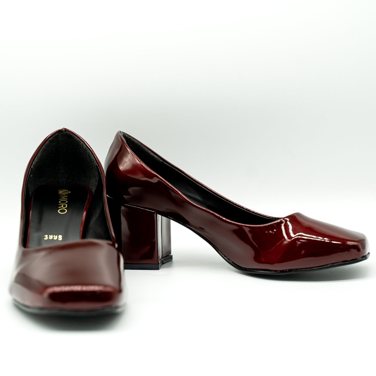 Zapato de charol cuadrado — elegancia, comodidad y estilo atemporal-Vino-98