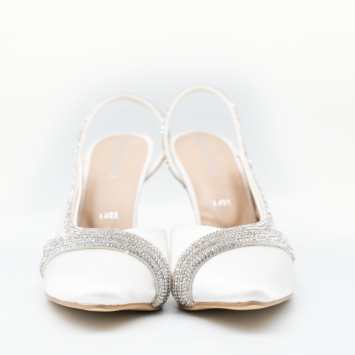 Zapatillas de tacón alto con pedrería brillante-Blanco-21