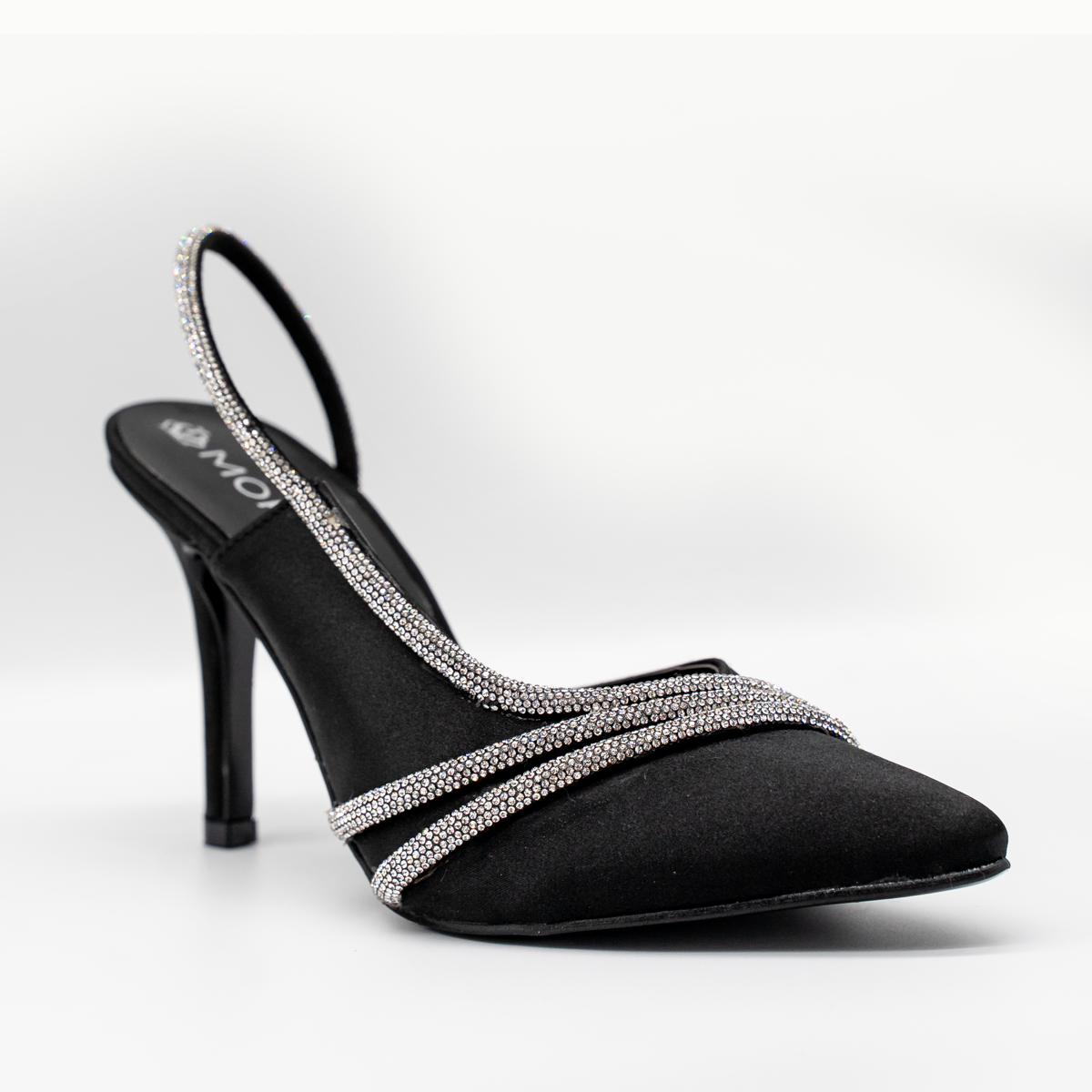 Zapatillas de tacón alto con pedrería brillante-Maquilaje-21