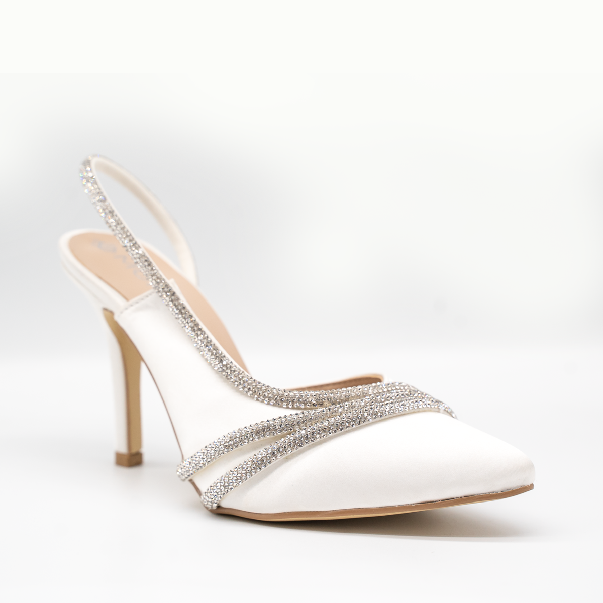 Zapatillas de tacón alto con pedrería brillante – Negro-21