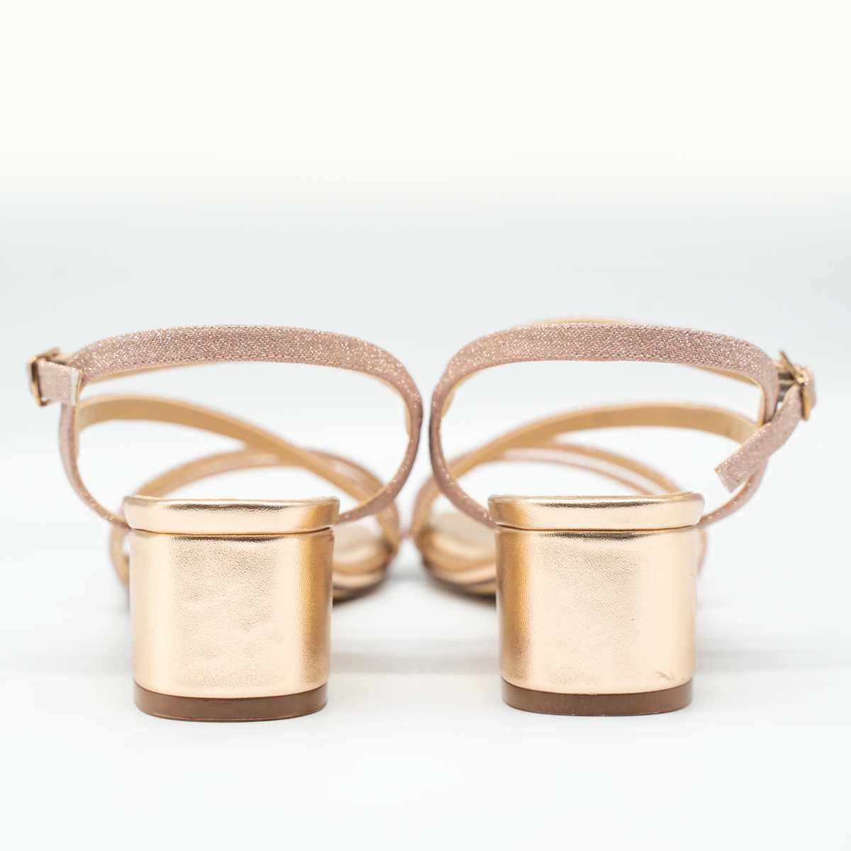 Sandalias de Tacón Bajo oro rosado con Brillo – Elegancia y Comodidad-63