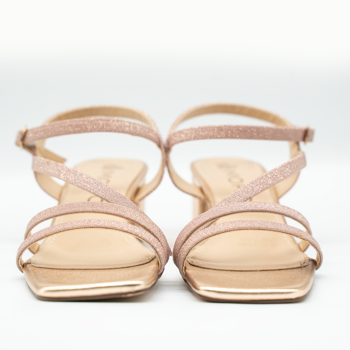 Sandalias de Tacón Bajo oro rosado con Brillo – Elegancia y Comodidad-63