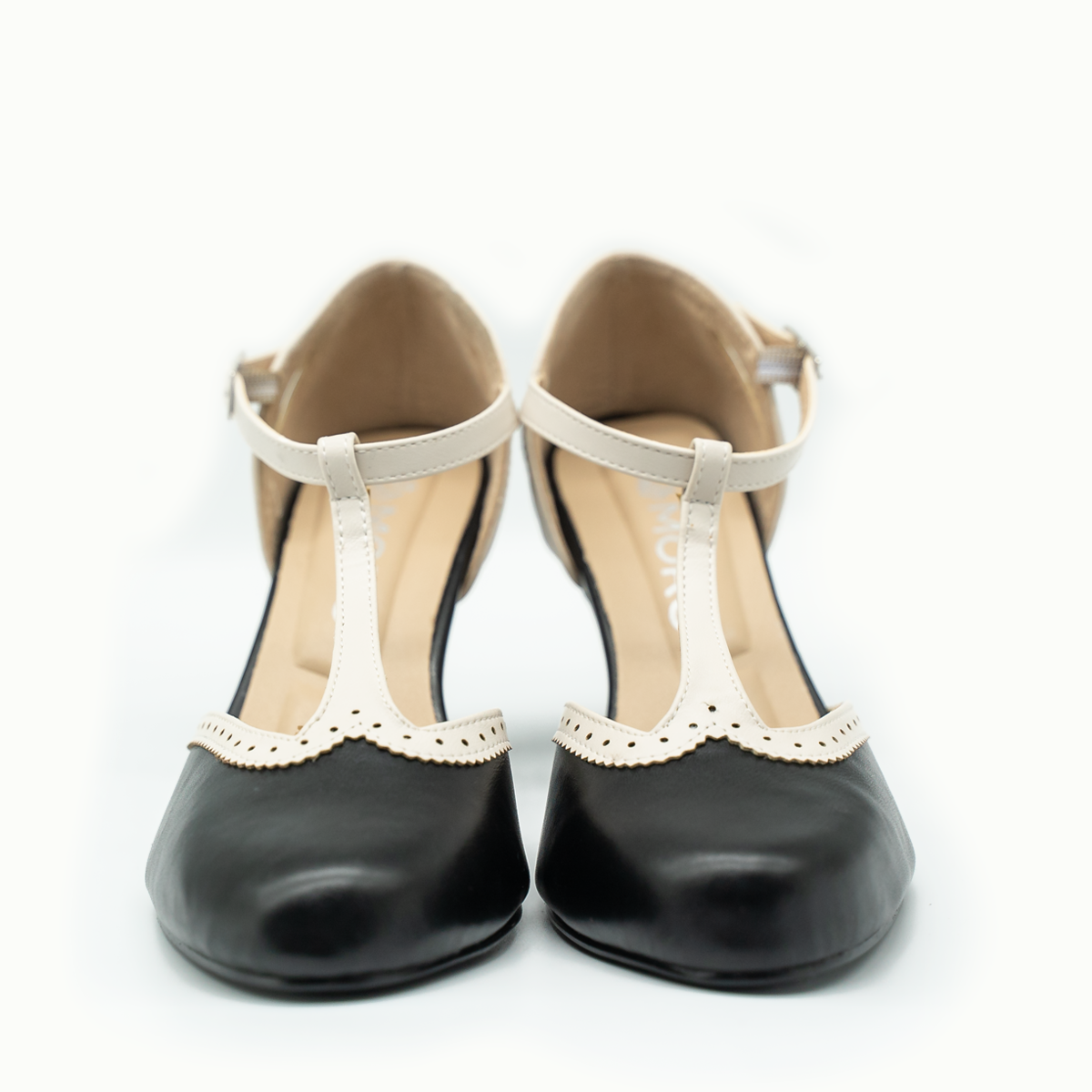 Tacón retro bicolor — elegancia clásica con un toque moderno-Ngro32