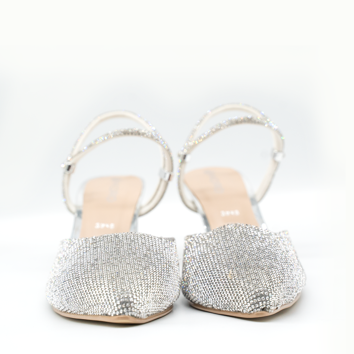 Zapatilla de lujo con pedrería brillante Plata-86