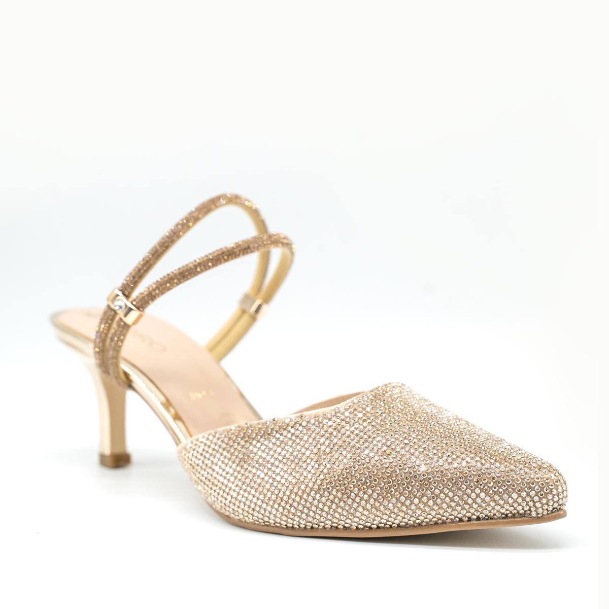 Zapatilla de lujo con pedrería brillante Plata-86